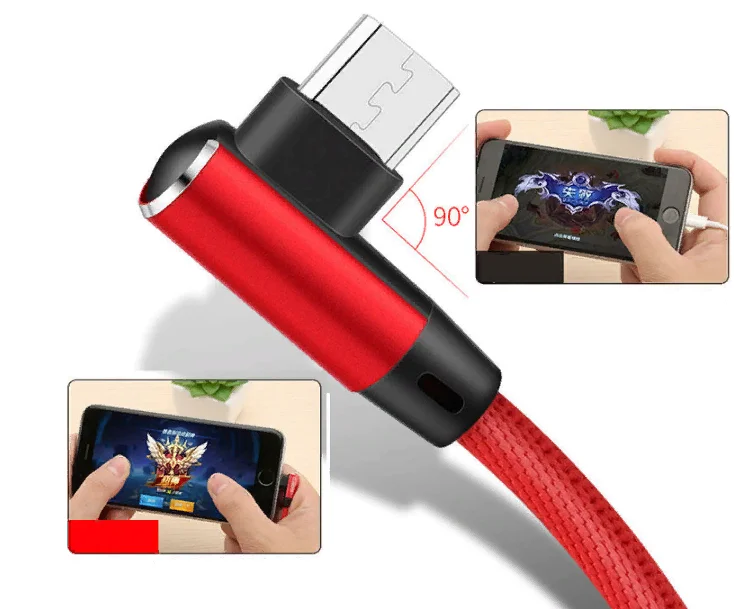 Кабель микро usb локоть 2А / Угловой кабель для зарядки телефона