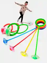 Синий светящаяся LED скакалка на одну ногу Нейроскакалка