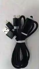 Кабель USB 3 в 1  Микро USB, Type-C , Lightning, в тканевой оплетке