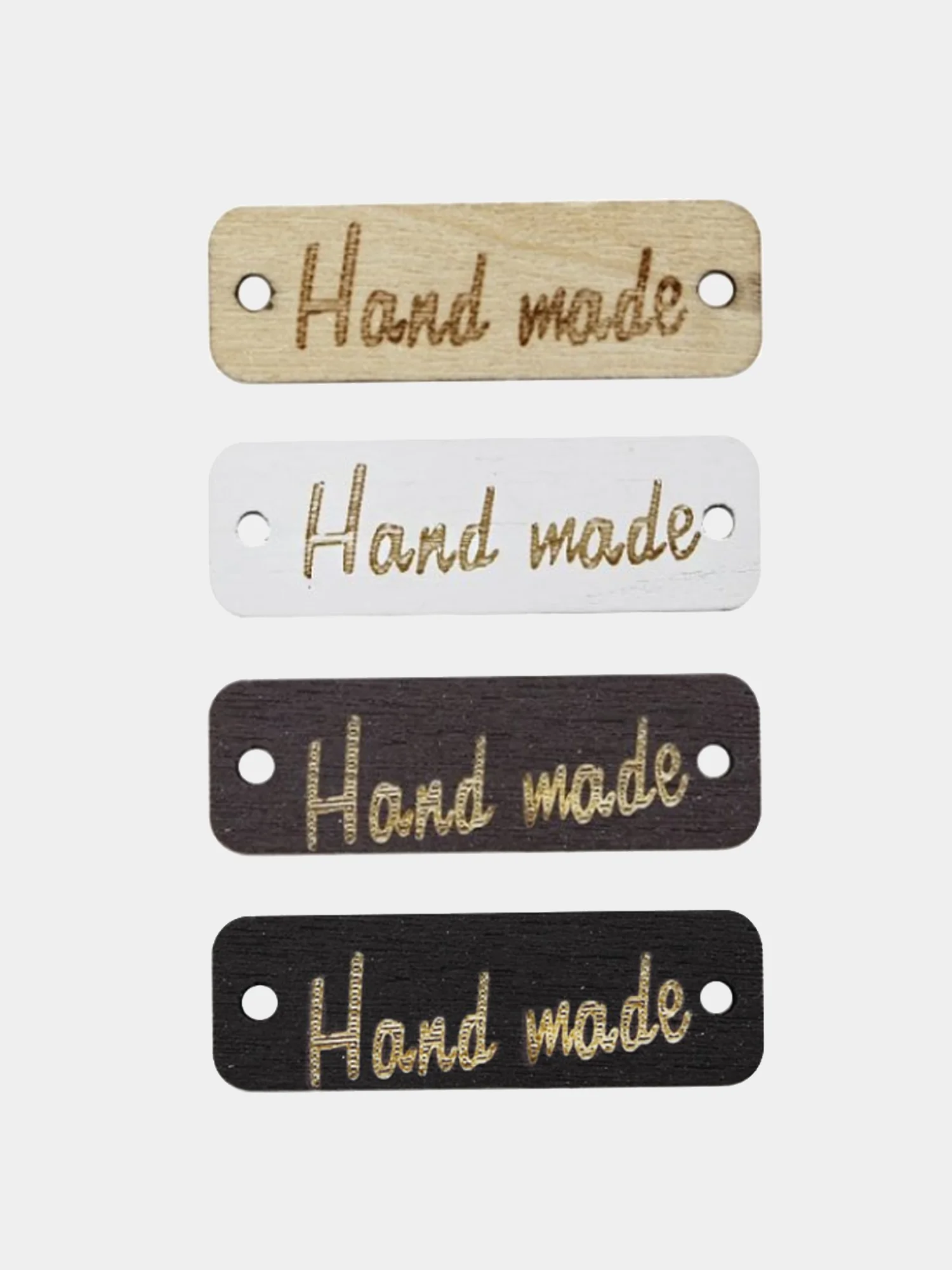 Бежевый бирка "Hand made", дерево