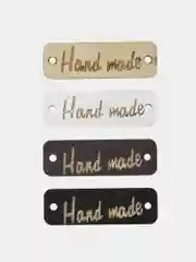 Бежевый бирка "Hand made", дерево