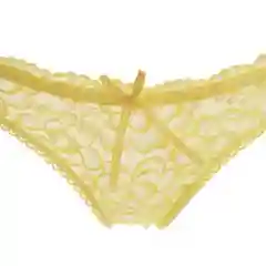 Желтый кружевные женские трусы танга
