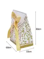 Золотой бонбоньерка, подарочная коробка, 6,6 х 3,5 х 8,6 см, набор 2 штуки