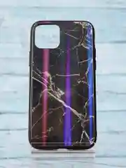 Черный чехол iPhone 11 Pro мрамор с переливом (разные цвета)