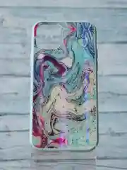 Голубой чехол iPhone 11 Pro мрамор с переливом (разные цвета)