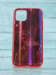 Красный чехол iPhone 11 Pro мрамор с переливом (разные цвета)