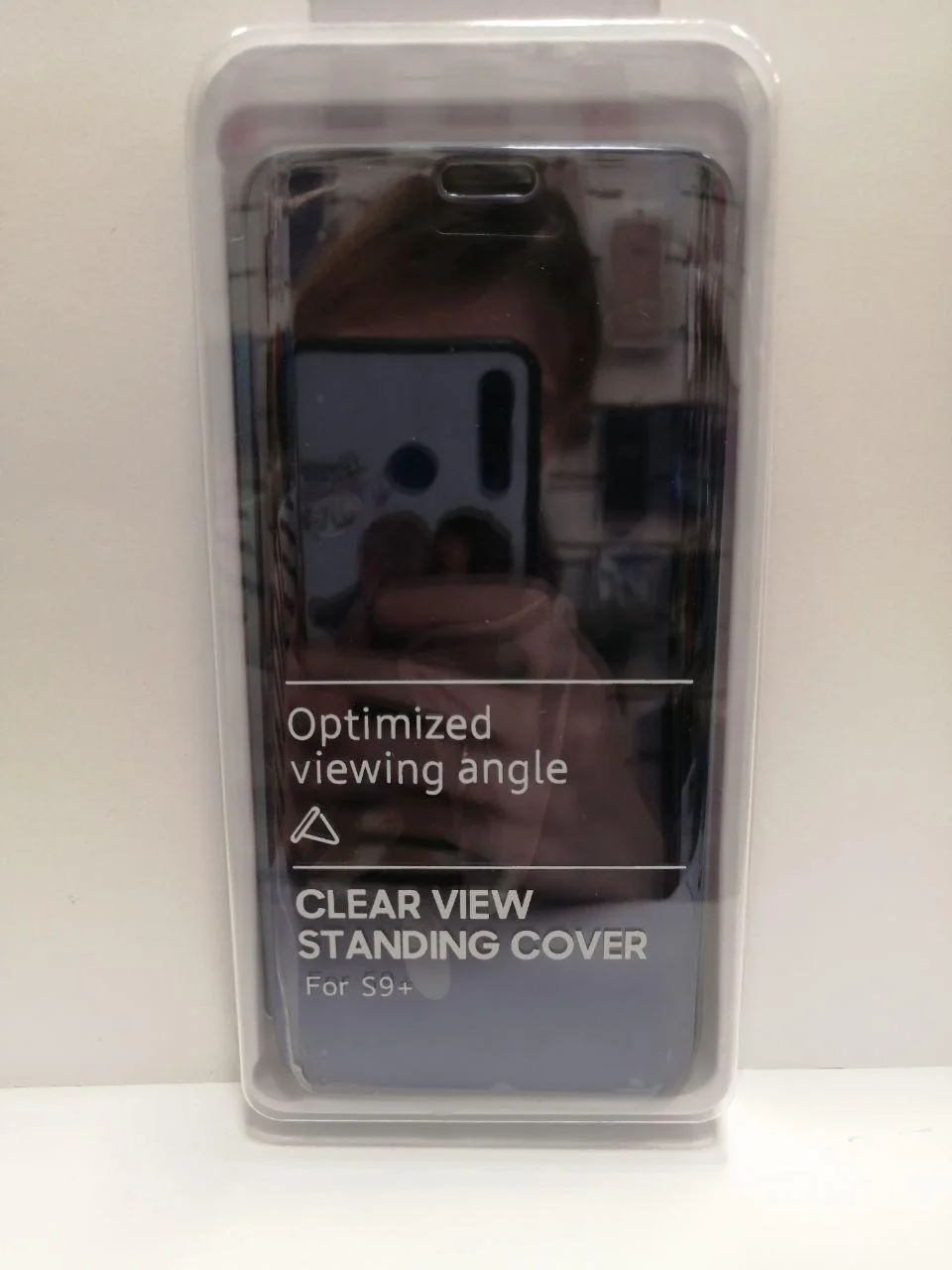 Синий меланж чехол книжка Clear view standing cover Samsung - A9 2018, S9,S9 plus,S10 lite,M20