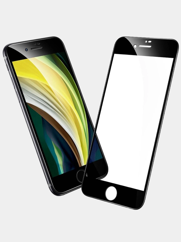 Защитное стекло Full Glue для iPhone SE 2020 на полный экран, черное