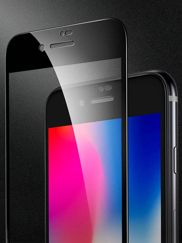 Защитное стекло Full Glue для iPhone SE 2020 на полный экран, черное