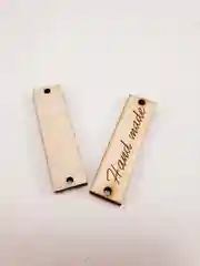 Серый меланж деревянные заготовки для декора "Hand made"  прямоугольные, 2 штуки