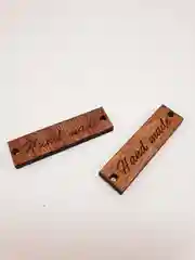 Серый меланж деревянные заготовки для декора "Hand made"  прямоугольные, 2 штуки