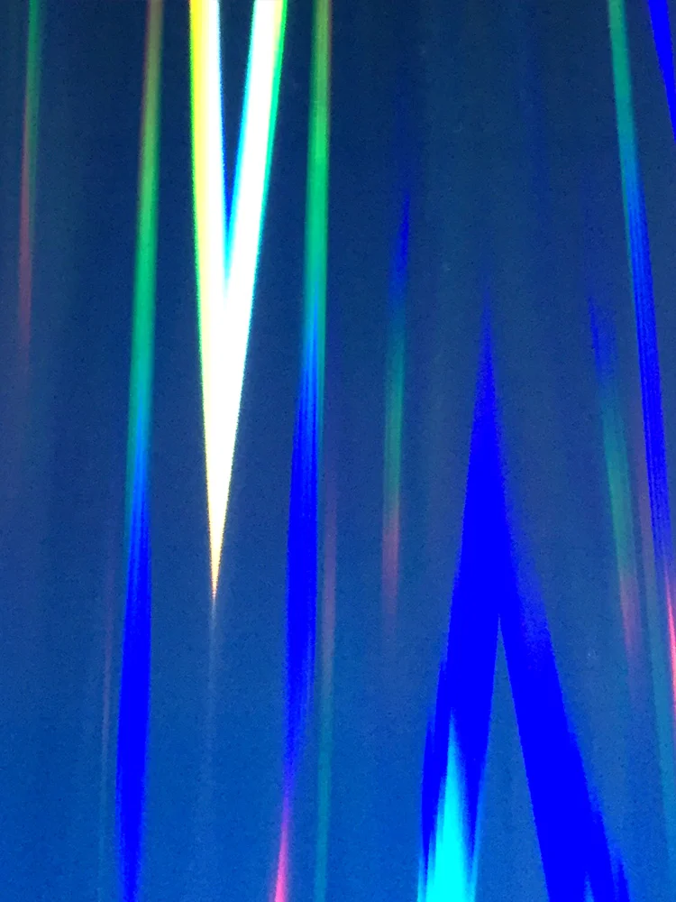 Синий чехол iPhone 11 Омбре Laser Glass (глянцевый с лазерным переливом)