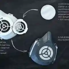 Маска лицевая респиратор FDM 001 (многоразовая маска)