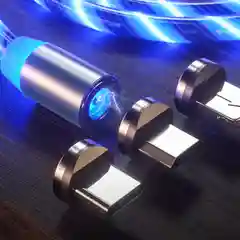 Зеленый кабель магнитный светящийся для зарядки iphone / micro usb / type-c