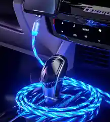 Зеленый кабель магнитный светящийся для зарядки iphone / micro usb / type-c