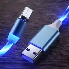 Зеленый кабель магнитный светящийся для зарядки iphone / micro usb / type-c