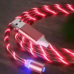 Красный кабель магнитный светящийся для зарядки iphone / micro usb / type-c