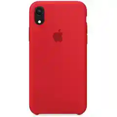 Красный силиконовый чехол с логотипом Silicone Case для iPhone 11pro max, 11pro, 11, Xs max, X/Xs, XR, 7/8, 6 plus/6s plus, 7 plus/8 plus