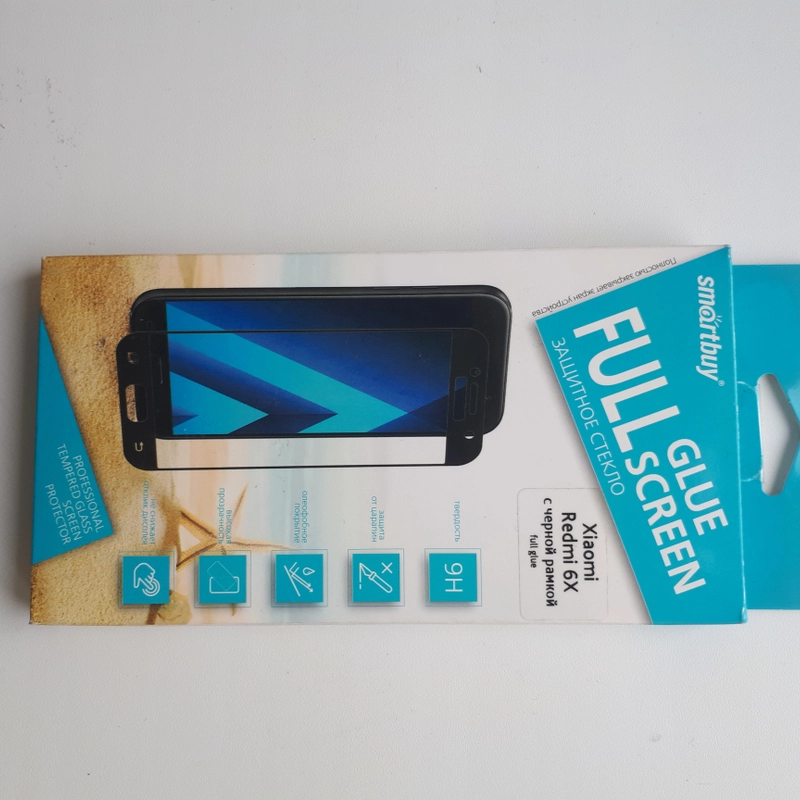 Защитное стекло Smartbuy для Xiaomi Redmi 6X full glue с черной рамкой