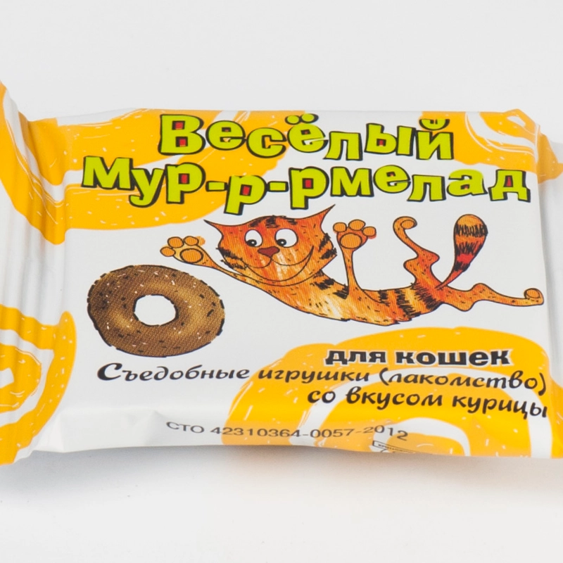 Лакомство для кошек "Веселый Мур-р-рмелад" с курицей, 6гр