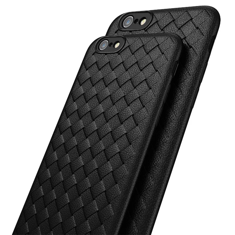 Черный силиконовый чехол "Плетение" для iPhone 6/7/8 plus/X/XS Max/Xr/11/12/13/Pro/Pro Max/mini