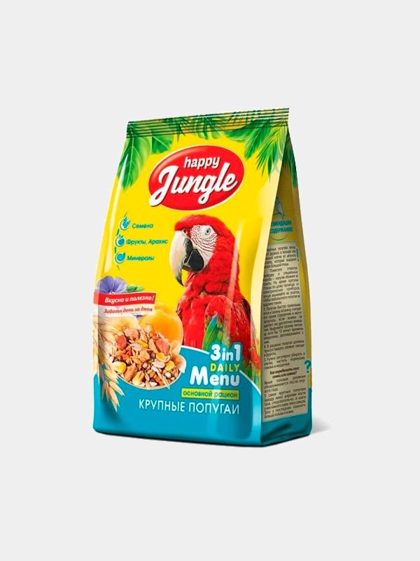 Корм для крупных попугаев (500 г), Happy Jungle