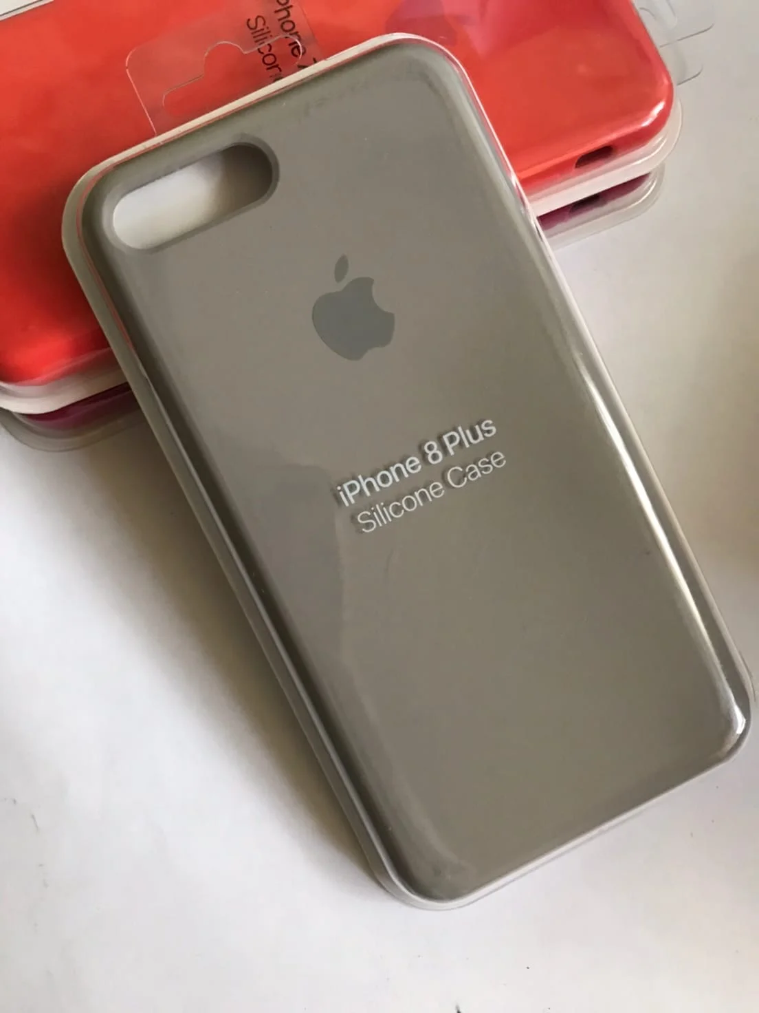 Серый защитный чехол для iPhone 7+, iPhone 8+ с яблоком