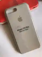 Серый меланж защитный чехол для iPhone 7+, iPhone 8+ с яблоком