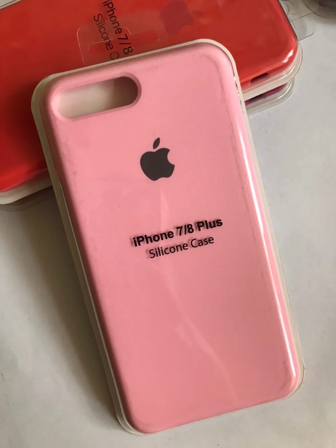 Розовый защитный чехол для iPhone 7+, iPhone 8+ с яблоком