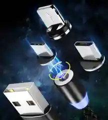 Магнитный кабель с коннектором для зарядки телефона Lightning iPhone/micro-USB/Type-C