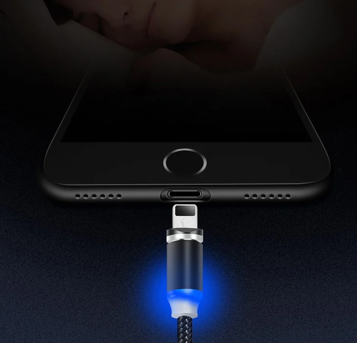 Магнитный кабель с коннектором для зарядки телефона Lightning iPhone/micro-USB/Type-C