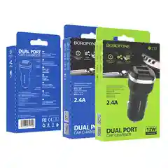 Черный автомобильное зарядное устройство Borofone BZ13 Extreme с 2 USB портами, 2.4А, 5V
