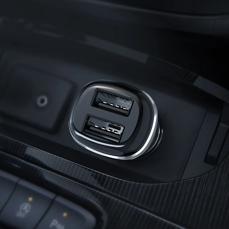 Черный автомобильное зарядное устройство Borofone BZ13 Extreme с 2 USB портами, 2.4А, 5V