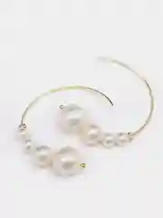 Серьги кольца с искусственным жемчугом Sotiriya