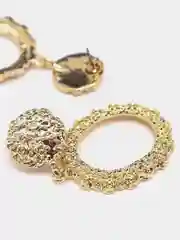 Серьги кольца на подвеске с фактурным металлом Fedosya