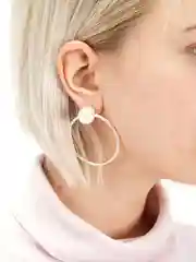 Серьги кольца с жемчужиной,сережки Fillidos