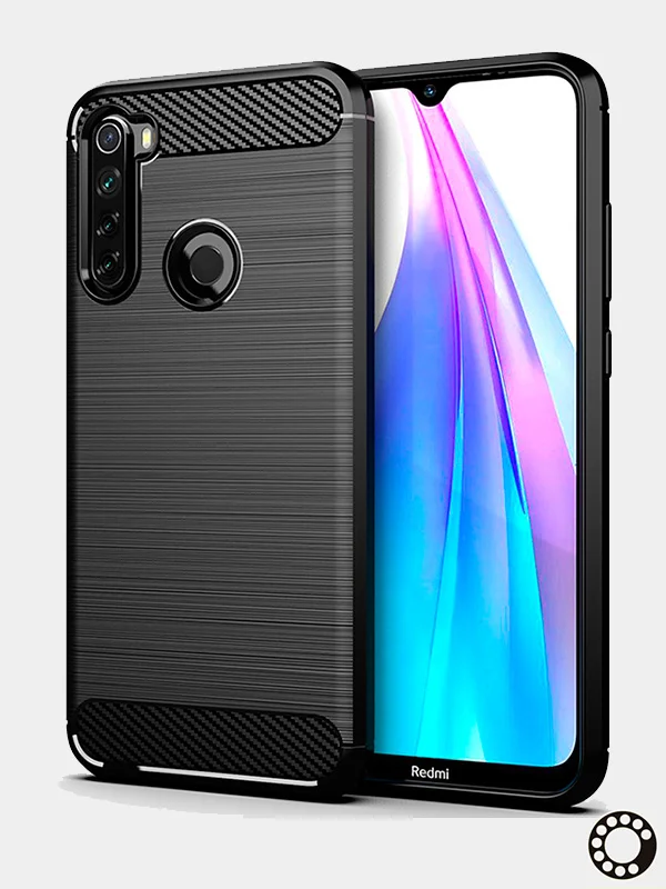 Красный чехол Xiaomi Redmi Note 8T имитация вставок под карбон