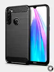 Красный чехол Xiaomi Redmi Note 8T имитация вставок под карбон