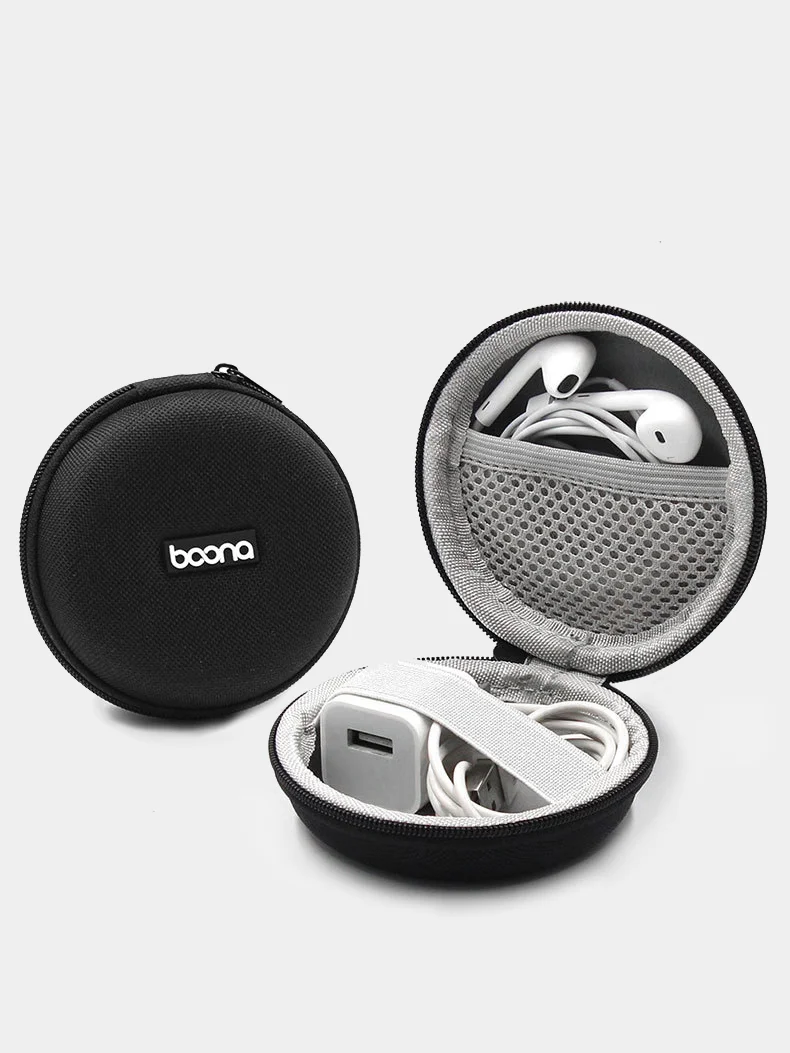 Серый меланж чехол "Boona BN-F002" для наушников, органайзер для наушников, кейс, футляр, пенал pkt