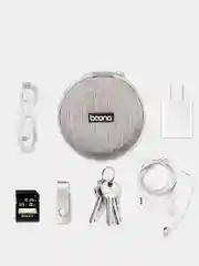 Серый меланж чехол "Boona BN-F002" для наушников, органайзер для наушников, кейс, футляр, пенал pkt