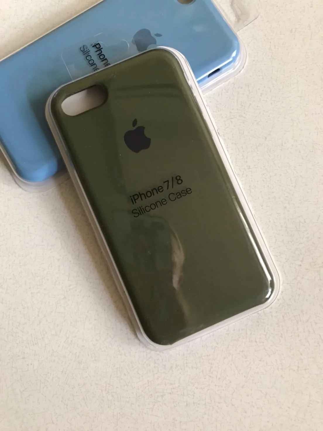 Оливковый защитный силиконовый чехол для iphone 7 iphone 8 с яблоком
