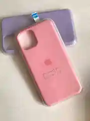 Розовый защитный силиконовый чехол для iphone 11pro, с яблоком