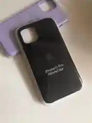 Черный защитный силиконовый чехол для iphone 11pro, с яблоком