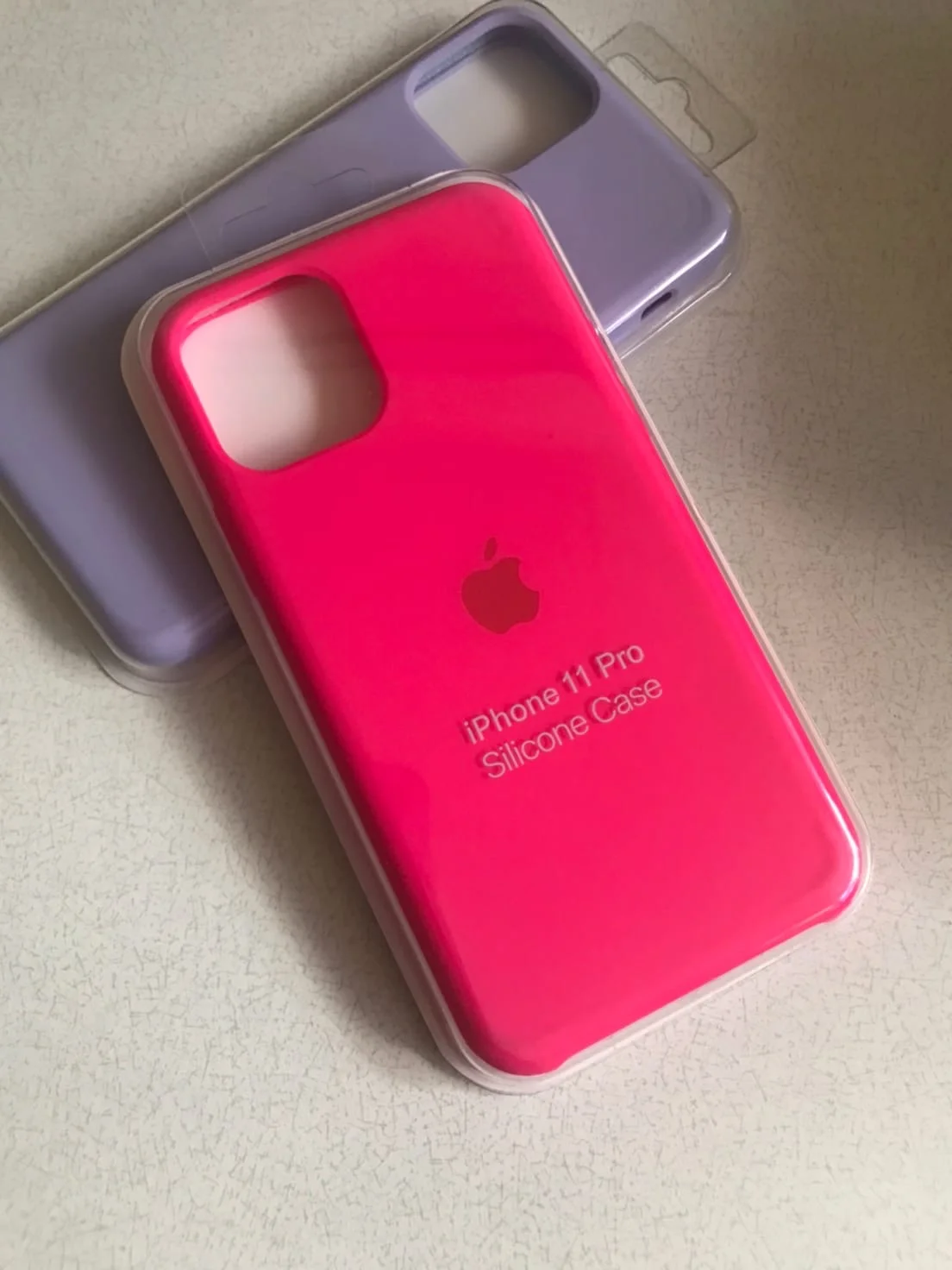 Фуксия защитный силиконовый чехол для iphone 11pro, с яблоком