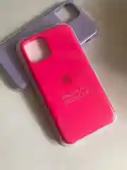 Фуксия защитный силиконовый чехол для iphone 11pro, с яблоком