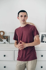 Футболка мужская Tolstoywear, бордовая, хлопок