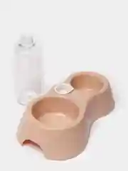 Серый меланж миска для кошек и собак, автопоилка с кормушкой, двойная