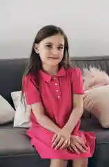 Платье-поло для девочки Tolstoywear, малиновое, хлопок