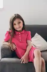 Платье-поло для девочки Tolstoywear, малиновое, хлопок