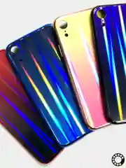 Чехол iPhone XR Омбре Laser Glass глянцевый с лазерным переливом